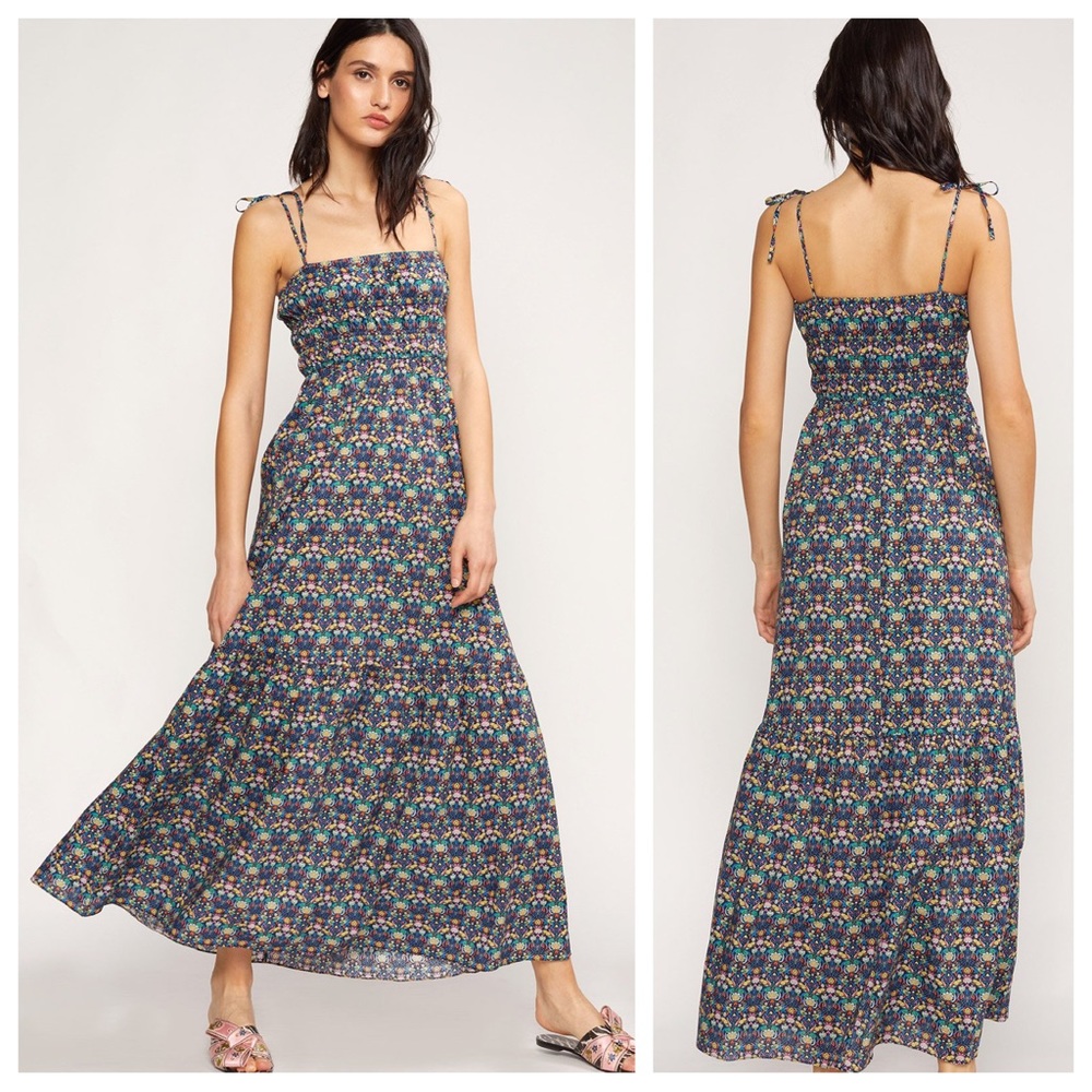 Cynthia Rowley Azores Smocked Maxi Dress, Small, NWT